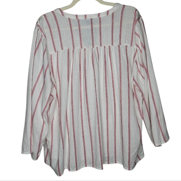 Splendid Amorosa Linen Blend Striped Top, Size XXL, Red White, EUC - Picture 5 of 9